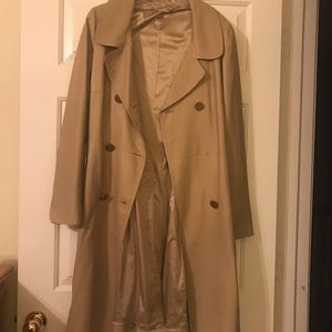 Elie Tahari Beige Leather Trench Coat